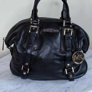 Michael Kors Black Satchel with Silver Accents